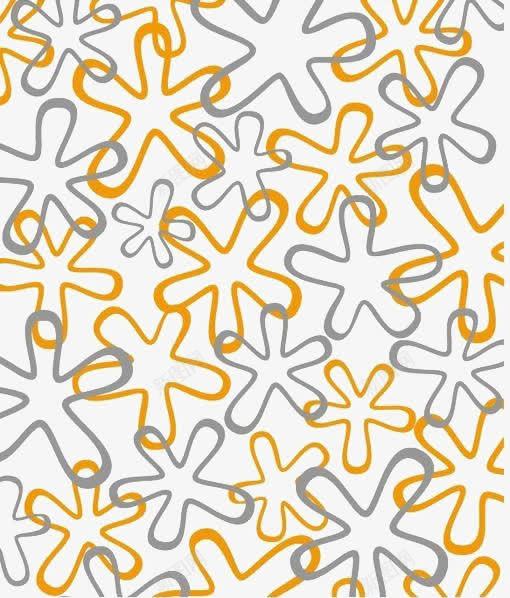 蓝色黄色线条花朵图案png免抠素材_新图网 https://ixintu.com 几何 纹理 背景 装饰 设计