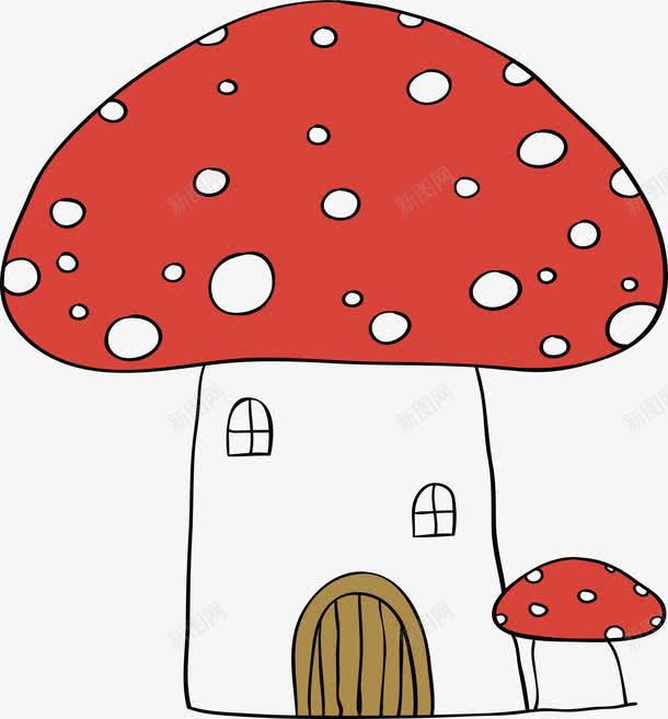 蘑菇小屋png免抠素材_新图网 https://ixintu.com png 卡通 卡通蘑菇 小房子