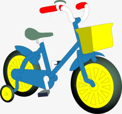 手绘儿童自行车矢量图素材