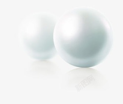 珍珠透明珍珠两颗珍珠白色珍珠素材