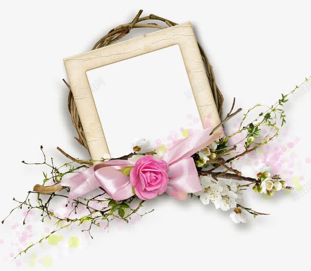 粉色花朵边框png免抠素材_新图网 https://ixintu.com 粉色 素颜 花朵边框 边框