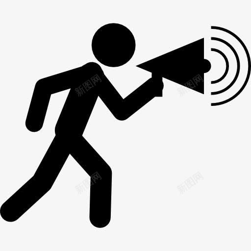人走在扬声器图标png_新图网 https://ixintu.com 人的剪影 声音 工具 散步 沃克说 男人 说话 音箱
