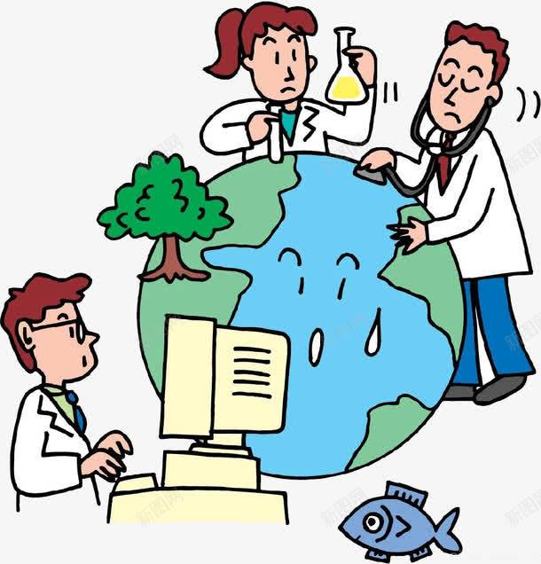 给地球诊断png免抠素材_新图网 https://ixintu.com 医生 博士 卡通 地球 手绘 诊断