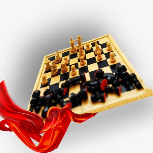 国际象棋实物图png免抠素材_新图网 https://ixintu.com 国际象棋 红色飘带 网页设计 装饰元素