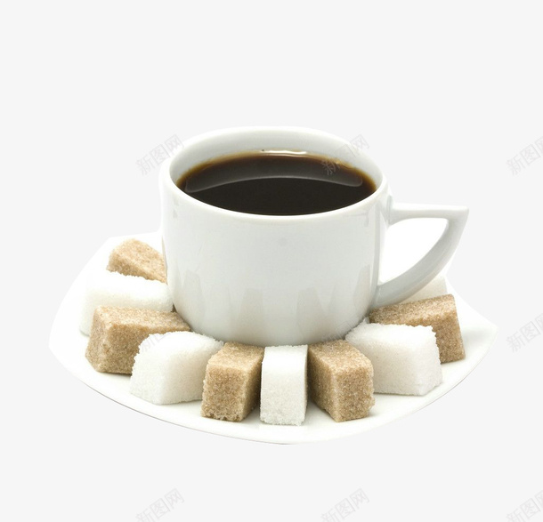 糖块和咖啡png免抠素材_新图网 https://ixintu.com 一杯 卡通 咖啡 手绘 棕色 白色 糖块 黑色