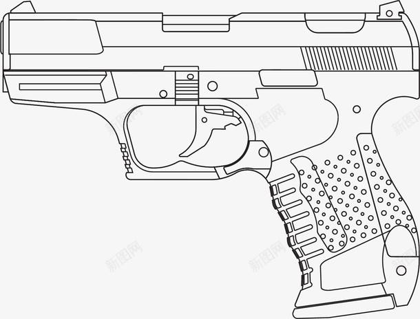 短小的手绘手枪png免抠素材_新图网 https://ixintu.com 手枪 手绘 手绘手枪 武器 装备手枪 金属手枪
