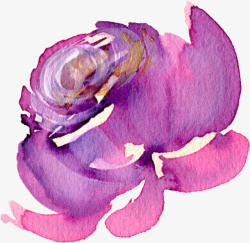手绘创意紫色花朵图素材