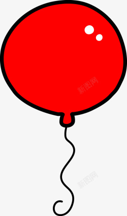 手绘儿童画卡通红色气球矢量图素材