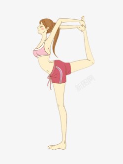 手绘运动裤PNG瑜伽标准姿势高清图片