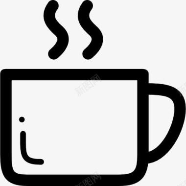 热咖啡杯的轮廓图标图标