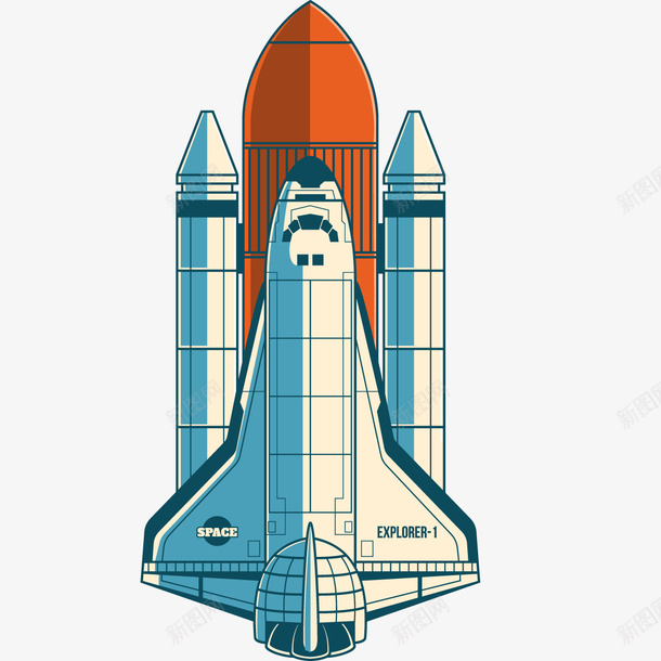 太空科技png免抠素材_新图网 https://ixintu.com png图形 png装饰 卡通 火箭头 科技 装饰