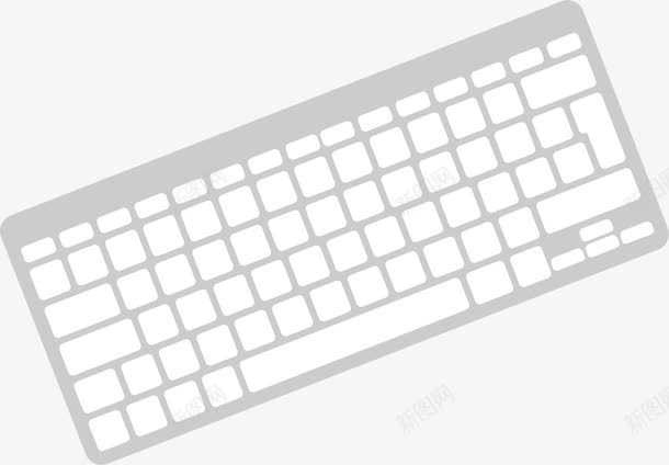 白色简约键盘png免抠素材_新图网 https://ixintu.com 电脑 白色 简约 装饰图案 键盘