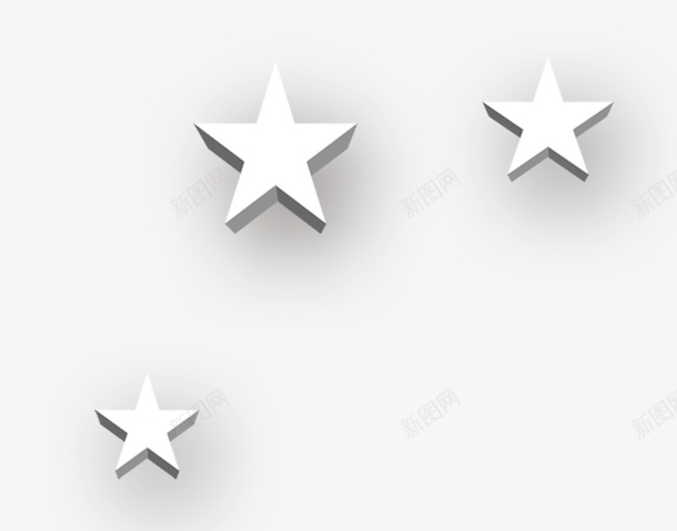 三颗五角星png免抠素材_新图网 https://ixintu.com 三颗星星 五角星 白色星星