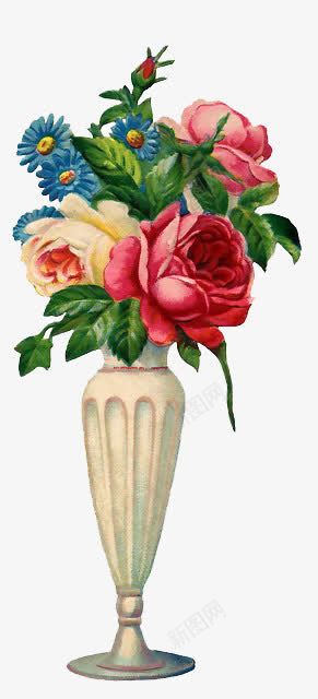 复古的花瓶png免抠素材_新图网 https://ixintu.com 手绘 美丽 花卉 花瓶 装饰
