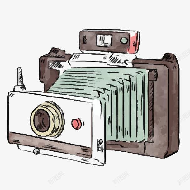 老式照相机png免抠素材_新图网 https://ixintu.com 复古 手绘相机 装饰 镜头
