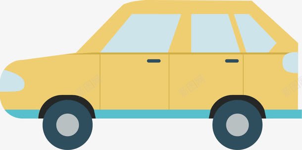 黄色小轿车png免抠素材_新图网 https://ixintu.com 出租车 创意 卡通手绘 商务 装饰 轿车 黄色