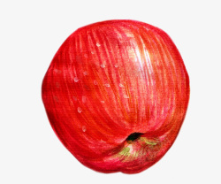 水彩手绘红色的苹果素材
