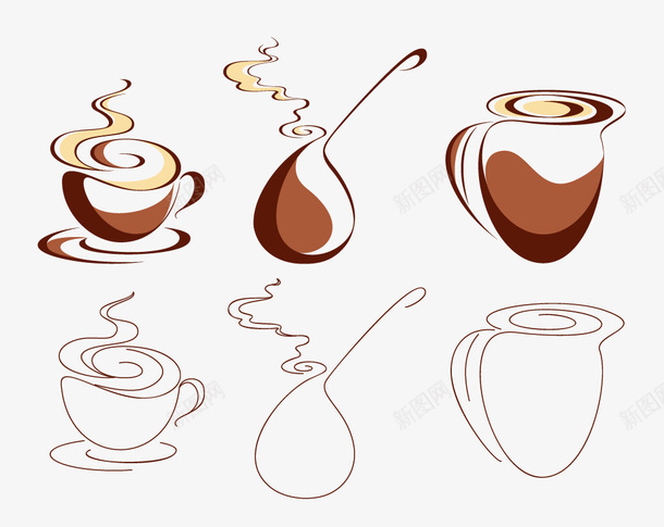 咖啡杯矢量图eps免抠素材_新图网 https://ixintu.com 咖啡 咖啡杯 热气 矢量咖啡杯 矢量图