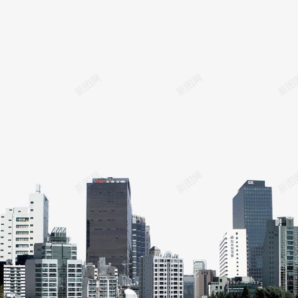 建筑物插景png免抠素材_新图网 https://ixintu.com 城市 建筑物 灰色 背景