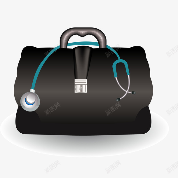 医生包包png免抠素材_新图网 https://ixintu.com 医生的包包 手提包 黑色包包 黑色包包矢量图 黑色医生手提包免费png下载