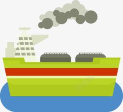 工业船绿色轮船矢量图高清图片
