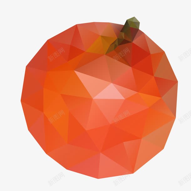 三角形组成的水果png免抠素材_新图网 https://ixintu.com 三角形 几何 水果