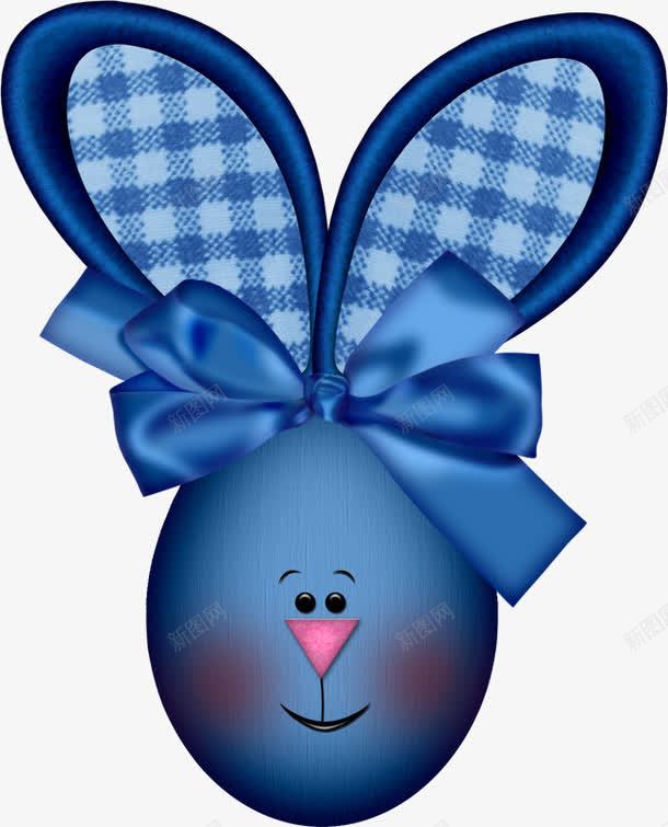 蓝色兔耳朵png免抠素材_新图网 https://ixintu.com 耳朵 蓝色 蝴蝶结 装饰 鸡蛋
