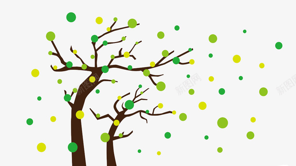 两颗绿色的树png免抠素材_新图网 https://ixintu.com 两棵树 圆圈树 植物 绿色植物