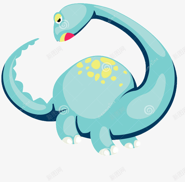蓝色斑点大恐龙png免抠素材_新图网 https://ixintu.com 动物 大恐龙 恐龙 黄色斑点