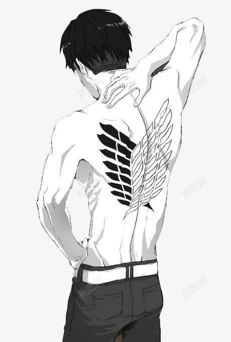 背后纹身的男生png免抠素材_新图网 https://ixintu.com 男生 背后 裤子 黑色