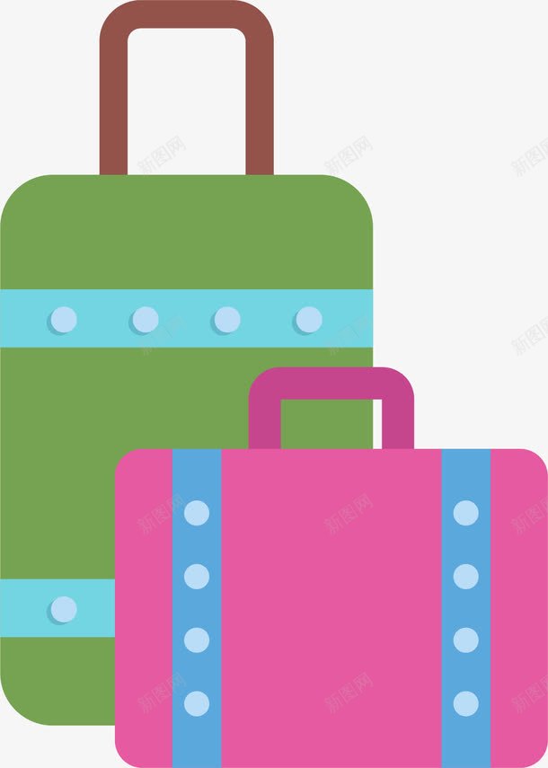 行李箱拉杆箱图标png_新图网 https://ixintu.com 出差 卡通 图标 手绘拉杆箱 拉杆箱 旅行 箱包 绿色 行李箱