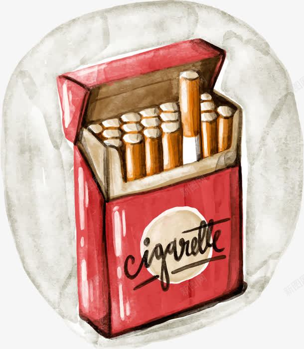粉色香烟盒png免抠素材_新图网 https://ixintu.com 手绘 粉色 香烟 香烟盒 黄色