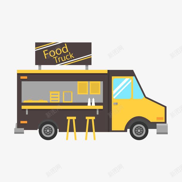 卡通黄黑色快餐车png免抠素材_新图网 https://ixintu.com f food truck 卡通 卡通快餐车 广告设计 彩色快餐车 快餐 快餐车 早餐车 汽车 设计 食物 黄黑色快餐车