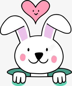 白色卡通复活节兔子素材