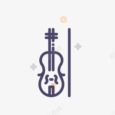卡通手绘简笔乐器小提琴矢量图图标图标