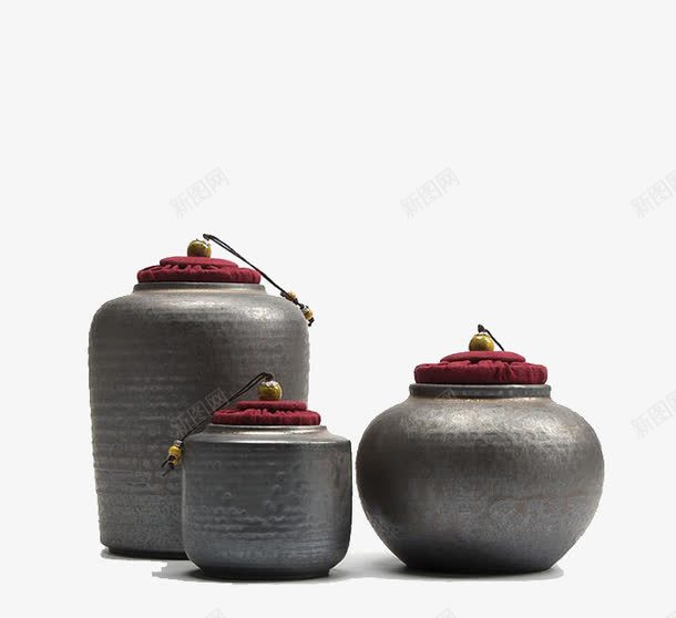 三个黑陶陶瓷茶壶png免抠素材_新图网 https://ixintu.com 产品实物 日用百货 陶瓷茶壶