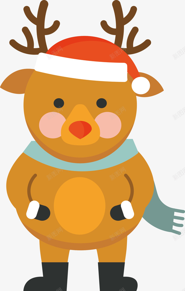 棕色驯鹿矢量图ai免抠素材_新图网 https://ixintu.com 圣诞快乐 圣诞节 圣诞驯鹿 棕色驯鹿 矢量png 驯鹿 矢量图