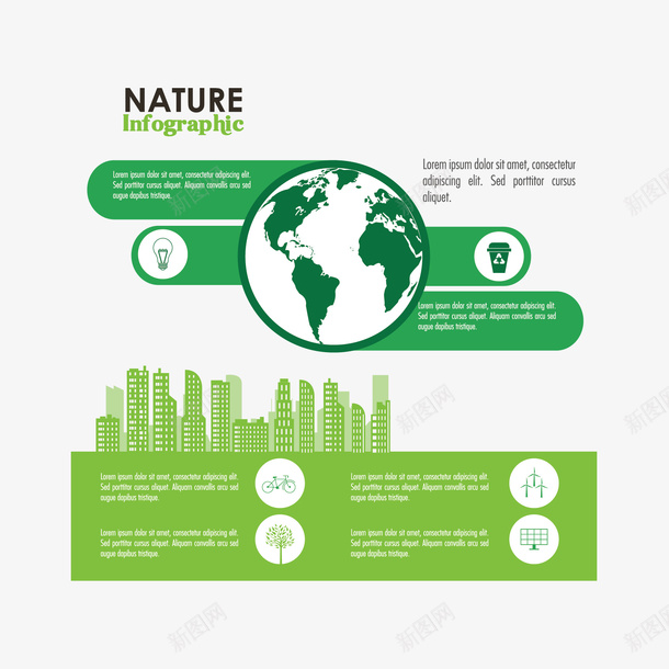 地球和建筑信息图矢量图ai免抠素材_新图网 https://ixintu.com 信息图 地球 建筑 矢量图