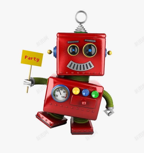 可爱红色机器人png免抠素材_新图网 https://ixintu.com 可爱 机器人 科技 红色
