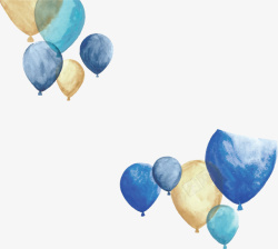 纷飞的气球手绘多彩气球装饰高清图片