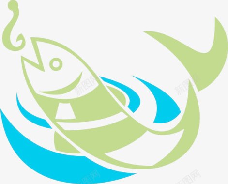 简易的鱼形logo元素图标图标