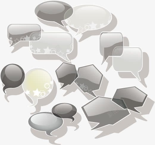 对话框png免抠素材_新图网 https://ixintu.com 对话框 对话泡泡 玻璃质感 透明
