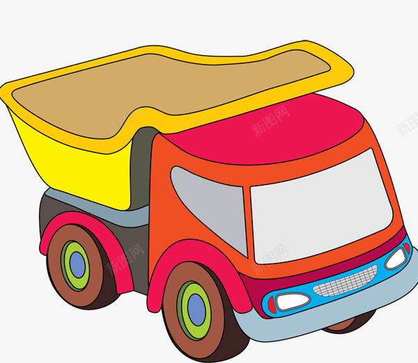 卡通卡车png免抠素材_新图网 https://ixintu.com 卡车 图案设计 彩色卡车 车