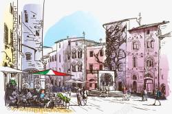 圣吉米纳诺彩绘圣吉米尼亚诺城市风景高清图片