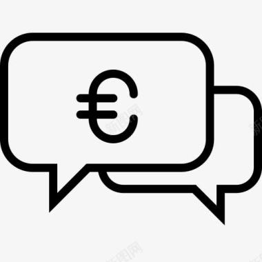 谈话货币欧元金融消息钱谈货币图标图标