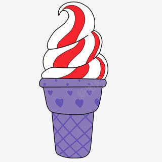手绘卡通紫色冰淇淋效果png免抠素材_新图网 https://ixintu.com 冰淇淋 卡通 效果 紫色