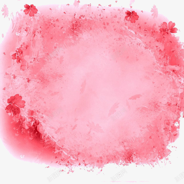 水彩艺术画png免抠素材_新图网 https://ixintu.com 水彩 水彩画 粉色水彩底纹装饰素材 粉色水彩花朵 艺术创意