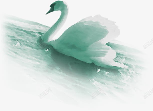 创意合成游泳的白天鹅png免抠素材_新图网 https://ixintu.com 创意 合成 游泳 白天鹅