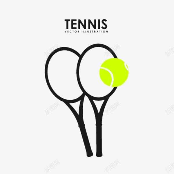 一副球拍png免抠素材_新图网 https://ixintu.com 卡通 手绘 简笔 绿色的 网球拍 英文字 运动