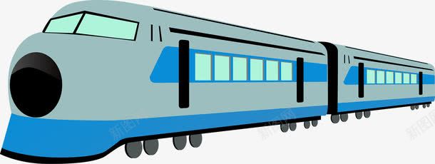 可爱蓝色地铁列车png免抠素材_新图网 https://ixintu.com 交通 地铁 地铁列车 车辆 运输